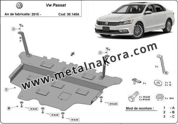 Предпазна кора за двигател, скоростна кутия, радиатор и предна броня Volkswagen Passat B8 - автоматична скоростна кутия 3