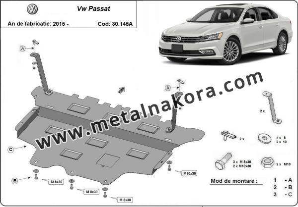 Предпазна кора за двигател, скоростна кутия, радиатор и предна броня Volkswagen Passat B8 - автоматична скоростна кутия 1