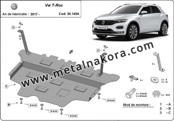 Метална предпазна кора за двигател Volkswagen T-Roc - автоматична скоростна кутия 3