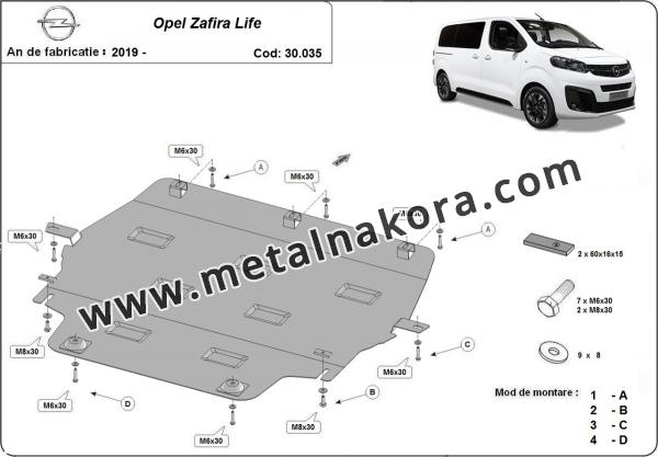 Предпазна кора за двигател, скоростна кутия и радиатор Opel Zafira Life 2