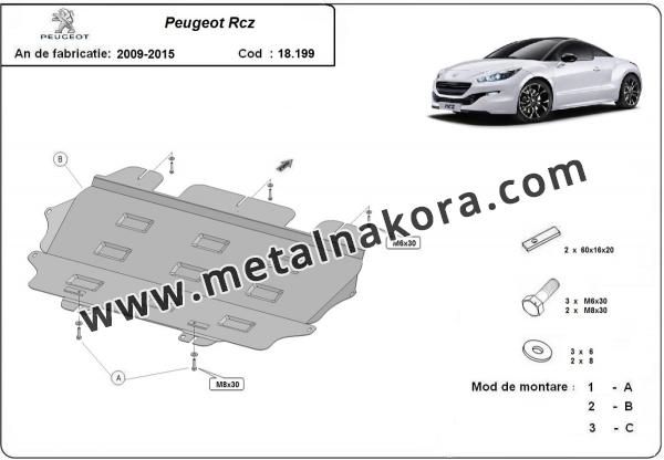 Предпазна кора за двигател, скоростна кутия и радиатор Peugeot RCZ 1