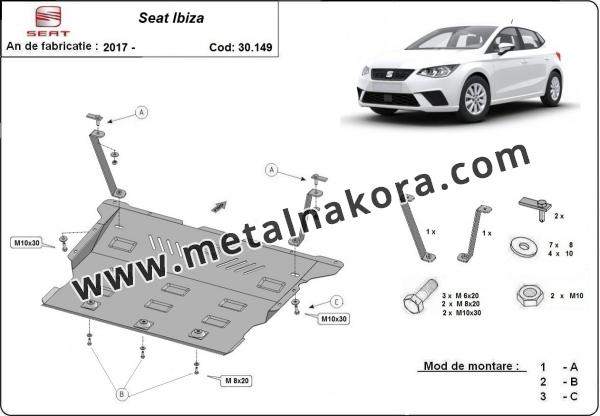 Предпазна кора за двигател, скоростна кутия, радиатор и предна броня Seat Ibiza 2