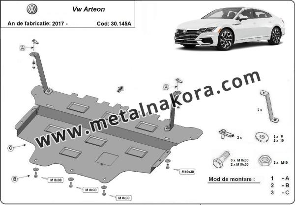 Предпазна кора за двигател, скоростна кутия, радиатор и предна броня Volkswagen Arteon - автоматична скоростна кутия 1