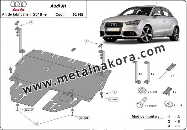 Предпазна кора за двигател, скоростна кутия, радиатор и предна броня Audi A1 3