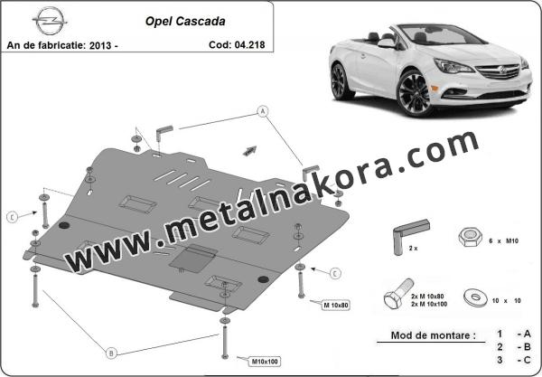 Предпазна кора за двигател, скоростна кутия и радиатор Opel Cascada 1