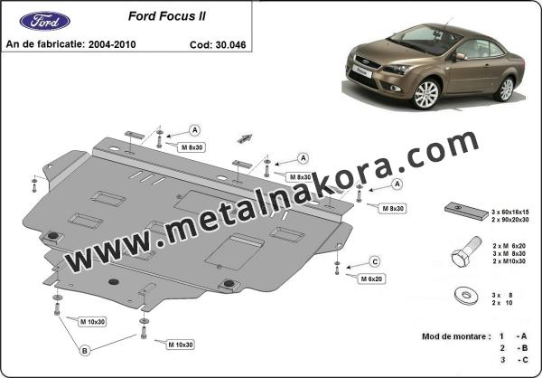 Предпазна кора за двигател, скоростна кутия и радиатор Ford Focus 2 3