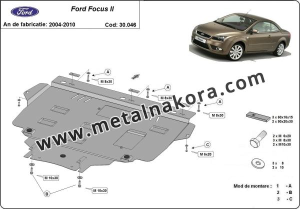 Предпазна кора за двигател, скоростна кутия и радиатор Ford Focus 2 1