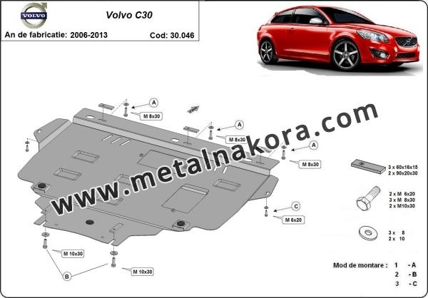 Предпазна кора за двигател, скоростна кутия и радиатор Volvo C30 3