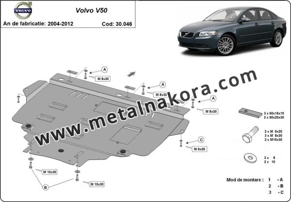 Предпазна кора за двигател, скоростна кутия и радиатор Volvo V50 1