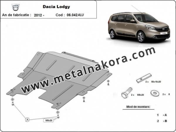 Предпазна кора за двигател, скоростна кутия, радиатор и предна броня изработени от алуминий Dacia Lodgy 6