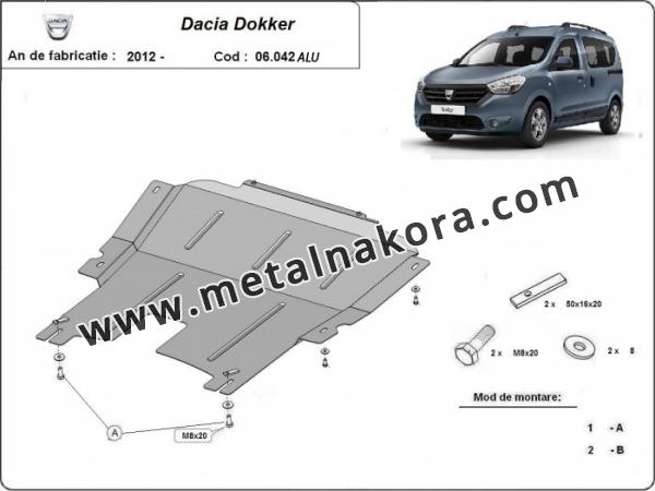 Предпазна кора за двигател, скоростна кутия, радиатор и предна броня изработени от алуминий Dacia Dokker 6