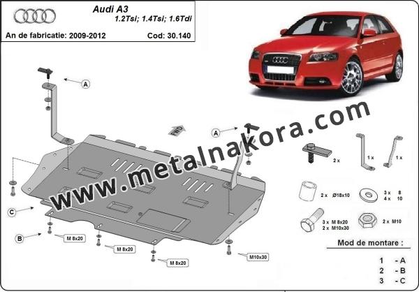 Предпазна кора за двигател, скоростна кутия и радиатор Audi A3 3