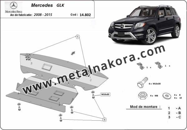 Предпазна кора за двигател, скоростна кутия, радиатор и предна броня Mercedes GLK X204 1