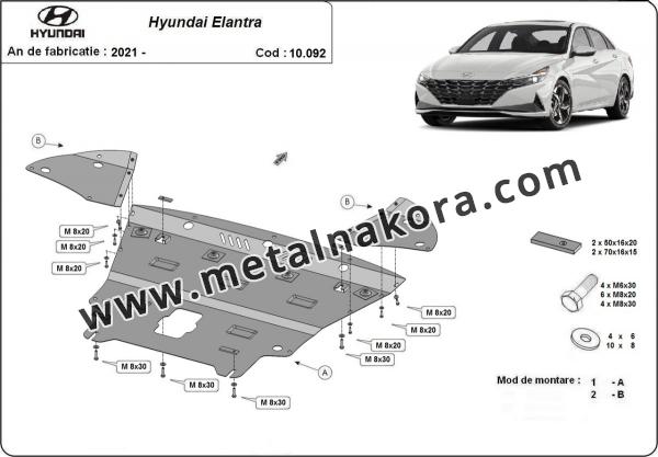 Метална предпазна кора за двигател Hyundai Elantra 3