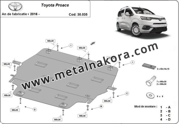 Метална предпазна кора за двигател Toyota Proace 2