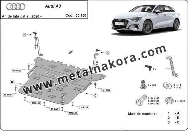 Предпазна кора за двигател, скоростна кутия, радиатор и предна броня Audi A3 1