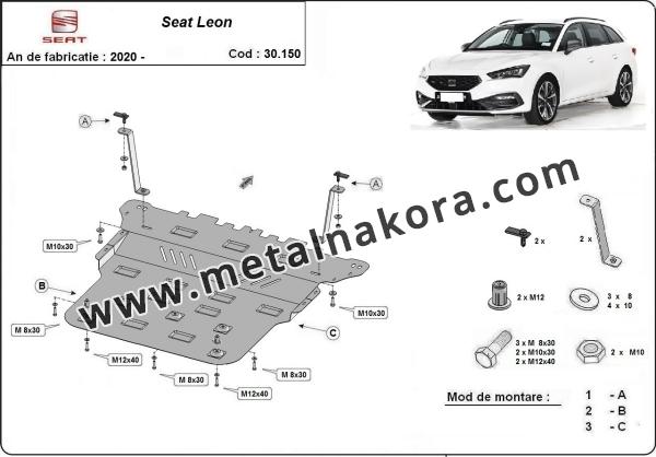Предпазна кора за двигател, скоростна кутия, радиатор и предна броня Seat Leon 3