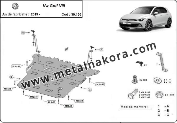Предпазна кора за двигател, скоростна кутия и радиатор VW Golf 8 3