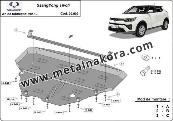 Предпазна кора за двигател, радиатор и предна броня SsangYong Tivoli 3