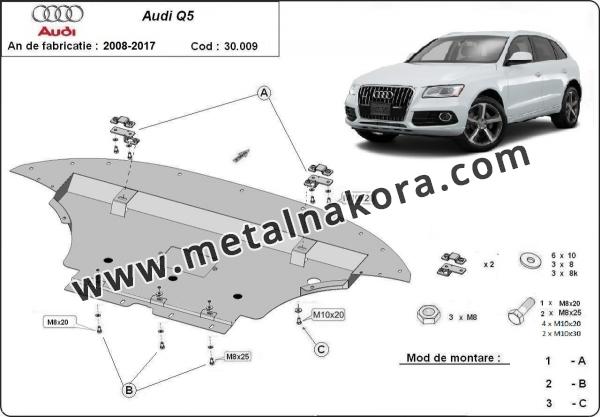 Предпазна кора за двигател, радиатор и предна броня Audi Q5 3
