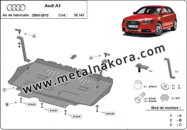 Предпазна кора за двигател, скоростна кутия и радиатор Audi A3 3