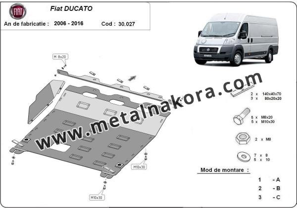 Предпазна кора за двигател, скоростна кутия и радиатор Fiat Ducato 1