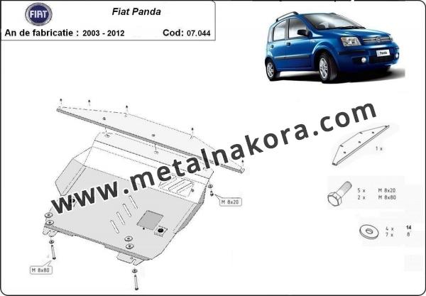 Предпазна кора за двигател, скоростна кутия, радиатор и предна броня Fiat Panda 3