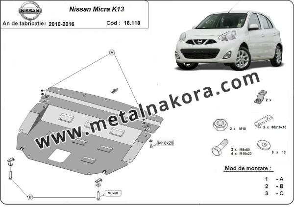 Метална предпазна кора за двигател Nissan Micra 3