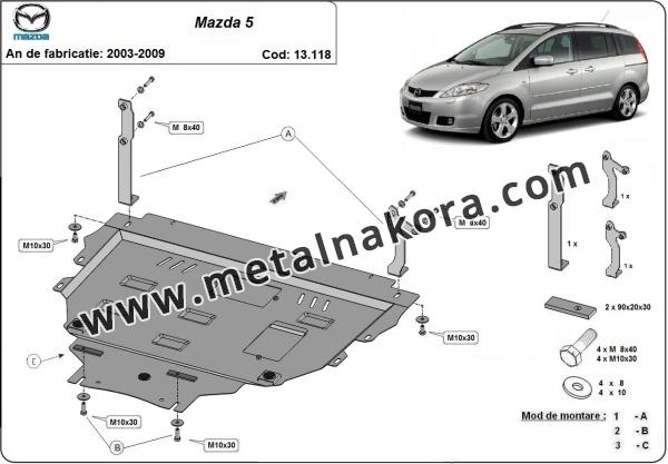 Предпазна кора за двигател, скоростна кутия и радиатор Mazda 5 3