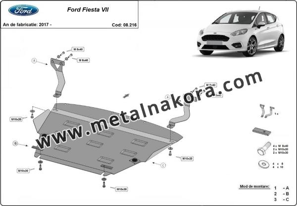 Предпазна кора за двигател, скоростна кутия, радиатор и предна броня Ford Fiesta VII 10