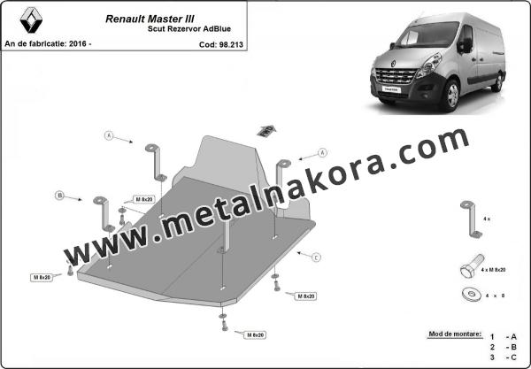 Резервоар за акумулатори AdBlue  Renault Master 3 - Модел 1 1