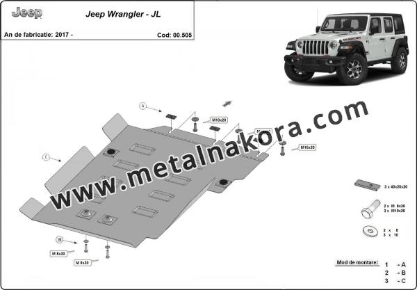 Предпазна кора за скоростна кутия Jeep Wrangler - JL 6