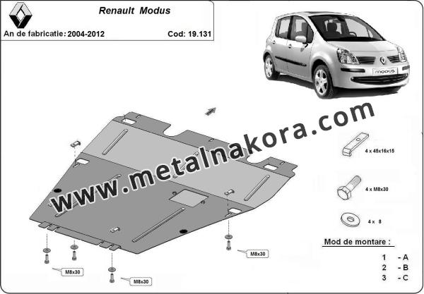 Предпазна кора за двигател и скоростна кутия Renault Modus 3