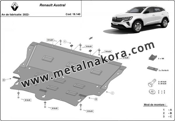 Предпазна кора за двигател, скоростна кутия и радиатор Renault Austral 10