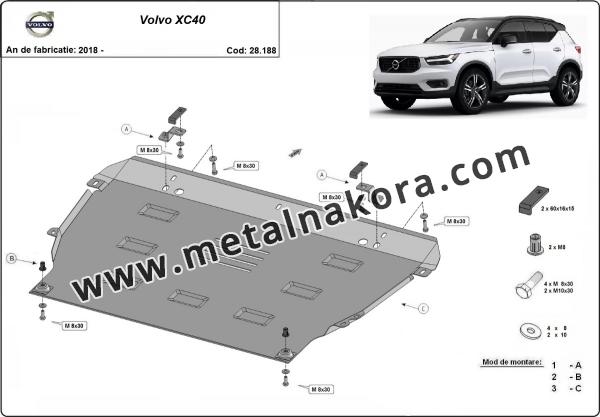 Метална предпазна кора за двигател Volvo XC40 3