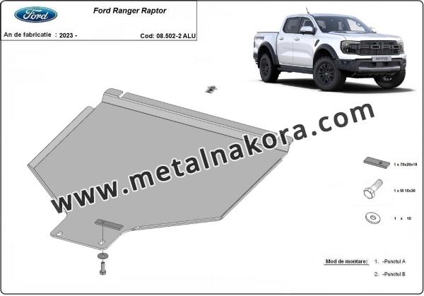 Предпазна кора за скоростна кутия Ford Ranger Raptor - алуминий 3