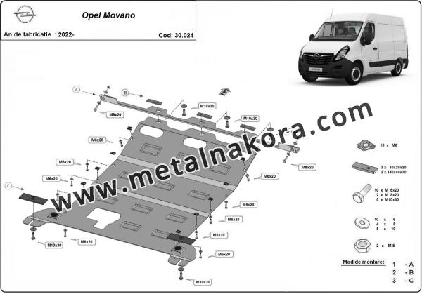 Предпазна кора за двигател, скоростна кутия, радиатор и предна броня Opel Movano 9
