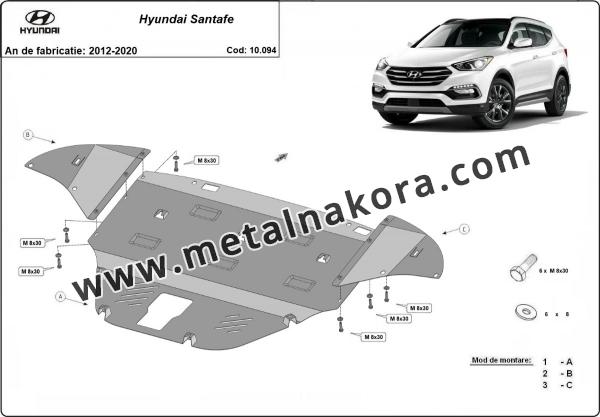 Предпазна кора за двигател, скоростна кутия и радиатор Hyundai Santa Fe 2