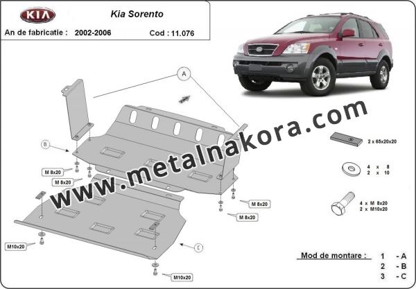 Предпазна кора за двигател, радиатор и предна броня Kia Sorento 1