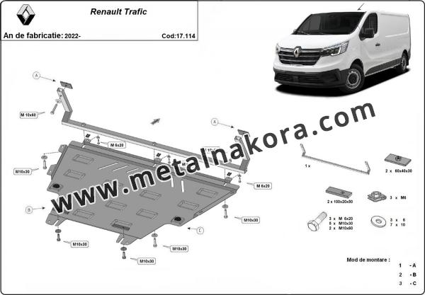 Предпазна кора за двигател, скоростна кутия и радиатор Renault Trafic  12