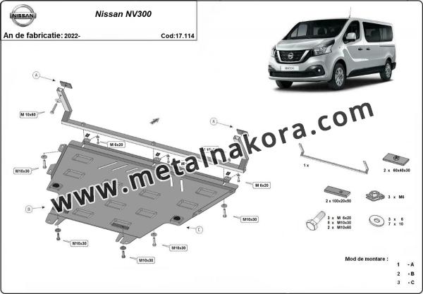 Предпазна кора за двигател, скоростна кутия и радиатор Nissan NV300 3