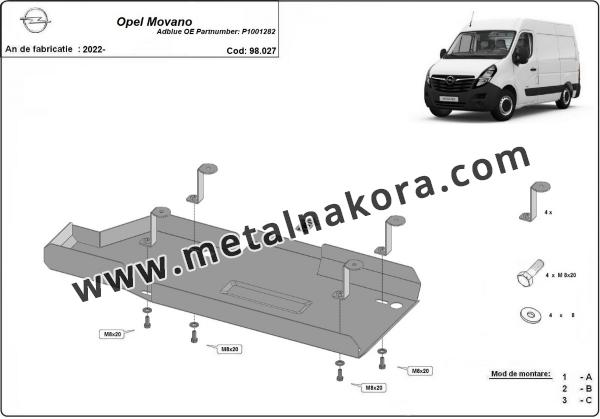 Резервоар за акумулатори AdBlue Opel Movano 3