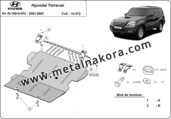 Предпазна кора за двигател, радиатор и предна броня Hyundai Terracan 3