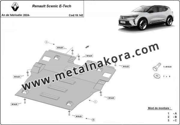 Предпазна кора за двигател, скоростна кутия и радиатор Renault Scenic E-Tech 3