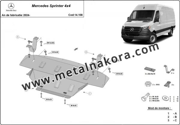 Метална предпазна кора за двигател Mercedes Sprinter 4x4 3