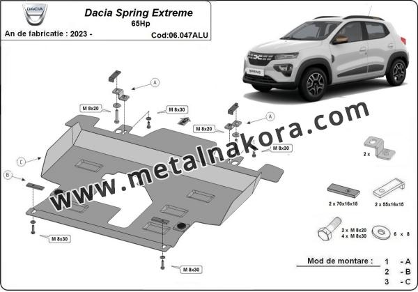 Предпазна кора за двигател и скоростна кутия Dacia Spring Extreme Aluminium  3