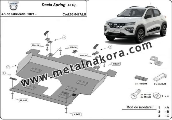 Предпазна кора за двигател и скоростна кутия Dacia Spring Aluminium 3