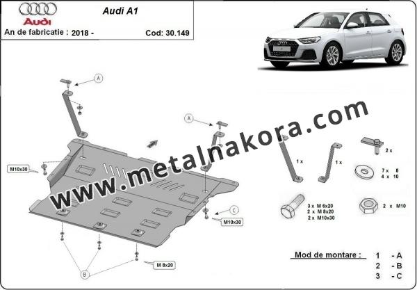 Предпазна кора за двигател, скоростна кутия, радиатор и предна броня Audi A1 3