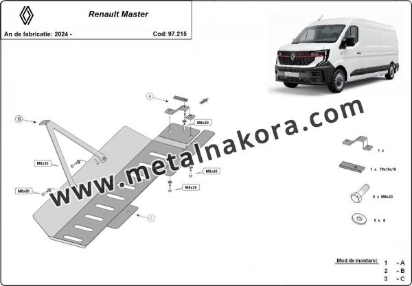 Предпазна кора за двигател, скоростна кутия, радиатор и предна броня Renault Master 3