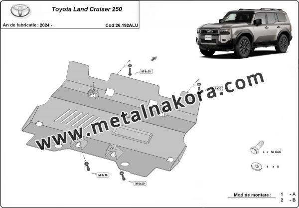 Предпазна кора за радиатор Toyota Land Cruiser 250- алуминий 2
